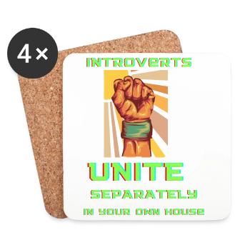 Introverts Unite: Homebound Fist - Untersetzer (4er-Set) - Weiß - Vorne