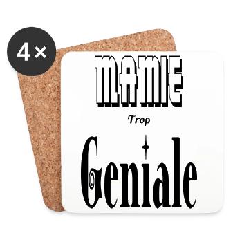 Mamie Trop Géniale Grand Mère - Dessous de verre (lot de 4) - blanc - Devant