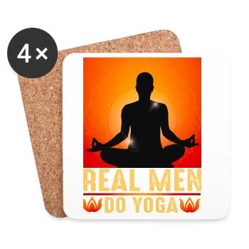 yoga, zen, zen attitude - Dessous de verre (lot de 4) - blanc - Devant