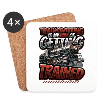 Trainspotting Train Lovers Trains - Coasters (set of 4) - white - Front