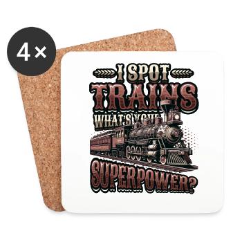 Trainspotting Zug Liebhaber Züge - Untersetzer (4er-Set) - Weiß - Vorne