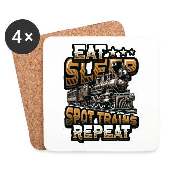 Trainspotting Train Lovers Trains - Coasters (set of 4) - white - Front