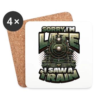 Trainspotting Train Lovers Trains - Coasters (set of 4) - white - Front