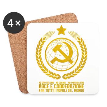 Internationalisme communiste - Dessous de verre (lot de 4) - blanc - Devant