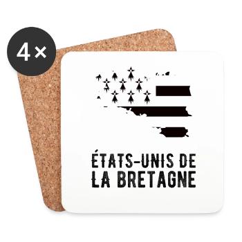 United States of Brittany Breton Humor Gift - Coasters (set of 4) - white - Front