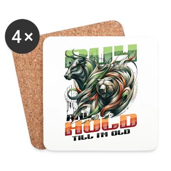 Financial Freedom Stocks Investor Stock Market - Coasters (set of 4) - white - Front