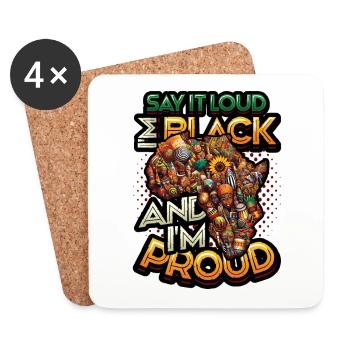 Afrikanische American Black History - Untersetzer (4er-Set) - Weiß - Vorne