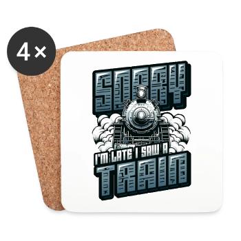 Trainspotting Train Lovers Trains - Coasters (set of 4) - white - Front