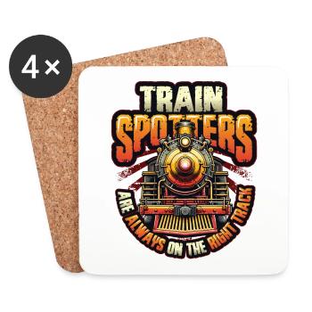 Trainspotting Zug Liebhaber Züge - Untersetzer (4er-Set) - Weiß - Vorne