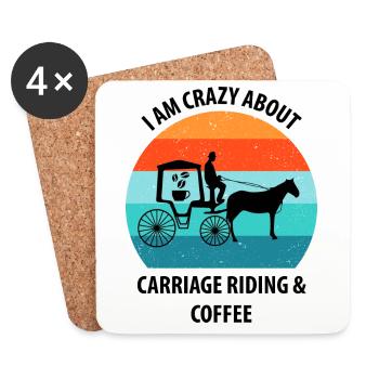 Kutscher Kutsche Pferdekutscher Kaffee - Untersetzer (4er-Set) - Weiß - Vorne
