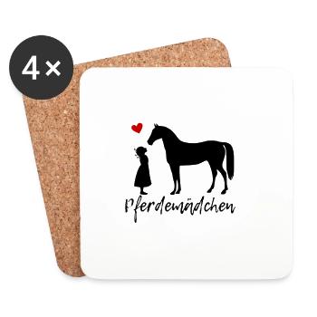 Pferdemädchen - Untersetzer (4er-Set) - Weiß - Vorne