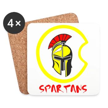 Helm Sparta und Blut 4 - Untersetzer (4er-Set) - Weiß - Vorne