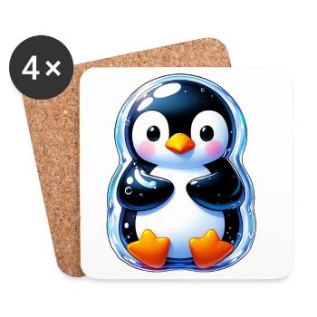 Pingouin - Dessous de verre (lot de 4) - blanc - Devant
