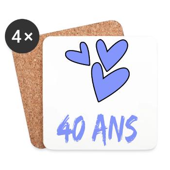40. 40 YEARS. 40th ANNIVERSARY. 40TH ANNIVERSARY. - Coasters (set of 4) - white - Front