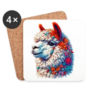 Alpaga - Dessous de verre (lot de 4) - blanc - Devant