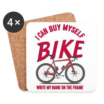 Custom Bike Quote T-Shirt - Coasters (set of 4) - white - Front