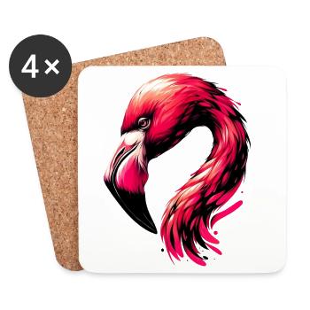 Flamingo - Untersetzer (4er-Set) - Weiß - Vorne