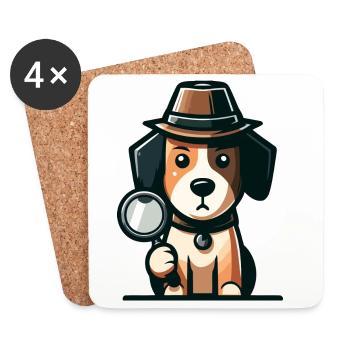 Mystery Hound: The Case of the Curious Canine - Coasters (set of 4) - white - Front