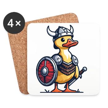 Viking Quack: The Duck of Valhalla - Coasters (set of 4) - white - Front