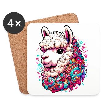 Alpaga - Dessous de verre (lot de 4) - blanc - Devant