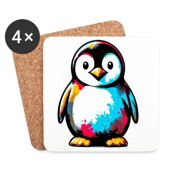 Pinguin - Untersetzer (4er-Set) - Weiß - Vorne