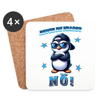 Avant de demander : Non - Dessous de verre (lot de 4) - blanc - Devant