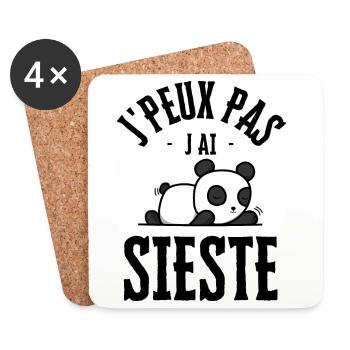 Je peux pas j ai sieste - Dessous de verre (lot de 4) - blanc - Devant