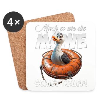 Mouette coquine #lovely toons - Dessous de verre (lot de 4) - blanc - Devant