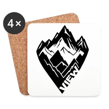 Mountain View [Schwarz] - Untersetzer (4er-Set) - Weiß - Vorne