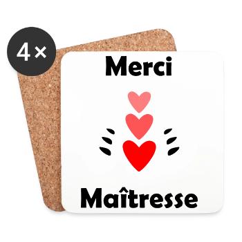 THANK YOU. MISTRESS. MASTER. THANK YOU MISTRESS - Coasters (set of 4) - white - Front