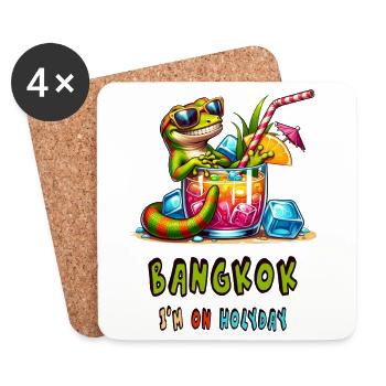 Gecko Bangkok Thailand Design - Untersetzer (4er-Set) - Weiß - Vorne