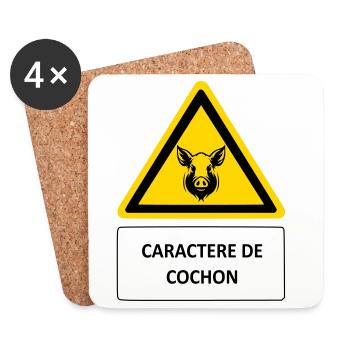 Pig character - Coasters (set of 4) - white - Front