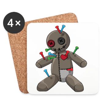 Phasmophobia Voodoo Puppe mit bunte Nadeln - Untersetzer (4er-Set) - Weiß - Vorne