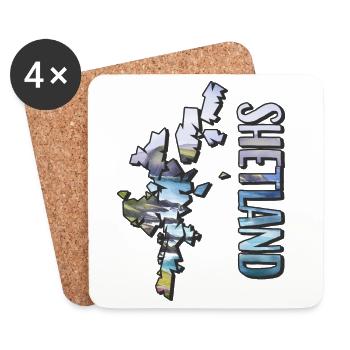 Watercolor Map Shetland - Coasters (set of 4) - white - Front