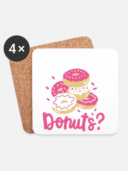 Donuts Donut-Liebhaber - Untersetzer (4er-Set) - Weiß