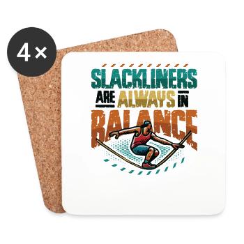 Slackliners Are Always In Balance - Coasters (set of 4) - white - Front