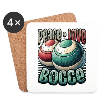 Peace Love Boccia - Éventails de Boccia Style Vintage - Dessous de verre (lot de 4) - blanc - Devant