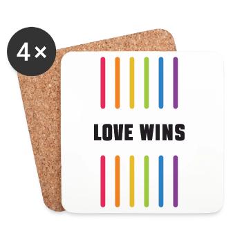 LGBT Pride Month - Liebe gewinnt - Untersetzer (4er-Set) - Weiß - Vorne