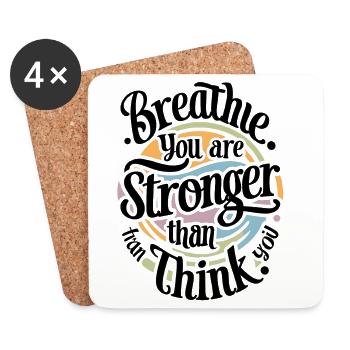 Inspirational Wisdom Typography - Coasters (set of 4) - white - Front