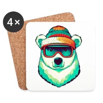 Eisbär - Untersetzer (4er-Set) - Weiß - Vorne
