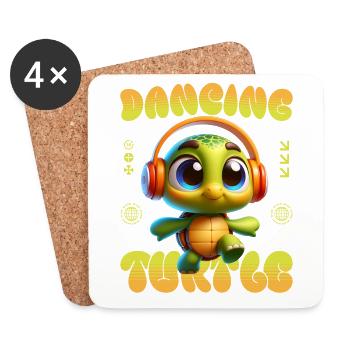 Dancing Turtle Music - Coasters (set of 4) - white - Front