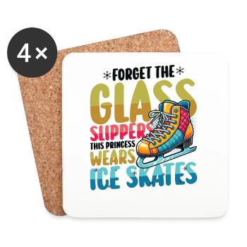 Eislaufen Schlittschuhe Eiskunstlaufen - Untersetzer (4er-Set) - Weiß - Vorne