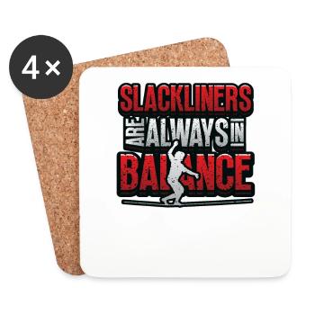 Slackliners Are Always In Balance - Coasters (set of 4) - white - Front