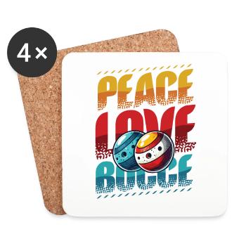 Peace Love Boccia - Éventails de Boccia Style Vintage - Dessous de verre (lot de 4) - blanc - Devant
