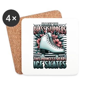 Eislaufen Schlittschuhe Eiskunstlaufen - Untersetzer (4er-Set) - Weiß - Vorne
