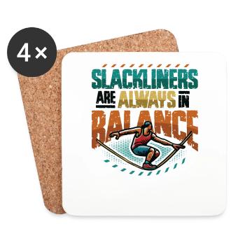 Slackliners Are Always In Balance - Coasters (set of 4) - white - Front