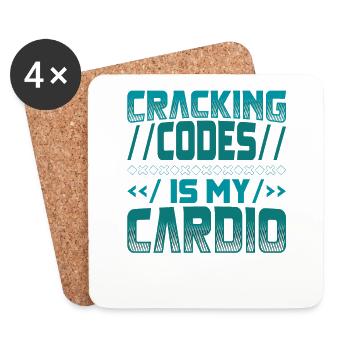 Cracking Codes Is My Cardio - Cryptologic - Untersetzer (4er-Set) - Weiß - Vorne
