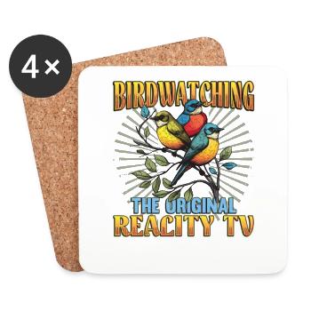 Birdwatching Original Reality TV Birdwatchers - Coasters (set of 4) - white - Front