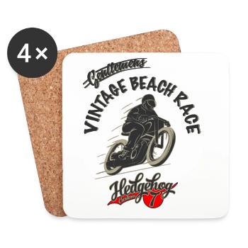 Vintage Beach Race Fahrer - Untersetzer (4er-Set) - Weiß - Vorne