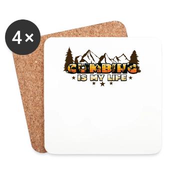 Climbing is my life – mountaineering climbing - Coasters (set of 4) - white - Front